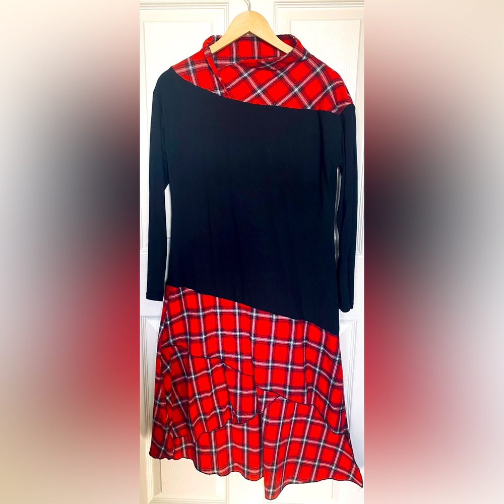 Red & Black Pattern Dress